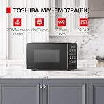 TOSHIBA Small Microwave Oven with 11 Power Levels, ChefDefrost, Sound On/Off & Eco Mode, 0.7 Cu Ft, 700W, Black, MM-EM07PA(BK)