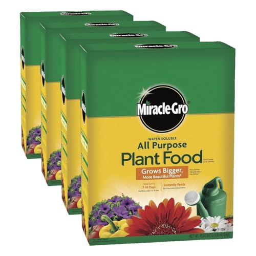 Image of Miracle-Gro Water Soluble All Purpose Plant Food,Plant Fertilizer for Indoor or Outdoor Plants,Roses,Flowers,Houseplants,Vegetables and Trees,10 lb.,(Pack of 4)