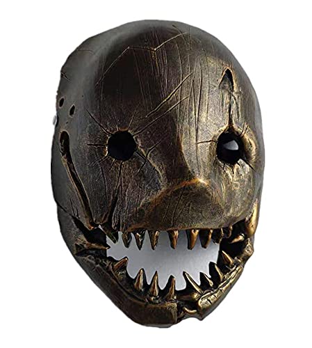 Dead Daylight The Trapper Mask,Game Daylight Trapper Mask Réplica Evan MacMillan Resin Scary Full Face Mask Adult Halloween Party Cosplay, dorado, Large