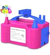 IDAODAN Electric Balloon Pump, Portable Electric Balloon Blower Machine Balloon Air Pump Dual Noz...