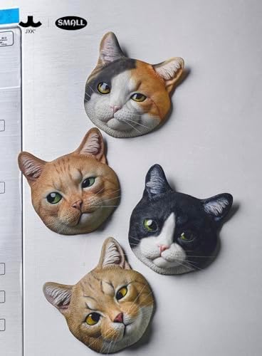 Cat Refrigerator Figurine, Resin Kitty Magnet, Kitchen Home Decor image 5