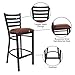 Flash Furniture HERCULES Series Black Ladder Back Metal Restaurant Barstool - Burgundy Vinyl Seat