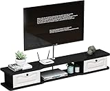Vendics Wandmontiertes Tv-Gerät Floating Tv Stand Komponenten Regal, Set-Top Box Rack, Schwimmendes Entertainment Center, Schwimmendes Tv Wandregal, Schreibtisch/Wand-Montiert, Für Schlafzimmer, Wohnz
