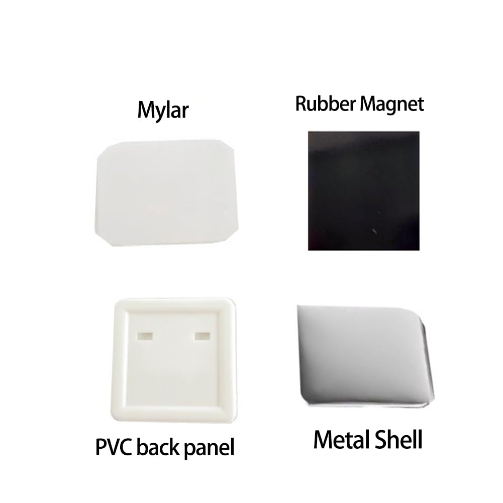 Puste magnesy na lodówkę, 100 szt., kwadratowe, 50 x 50 mm, wszechstronne magnesy dekoracyjne DIY do reklamy, tablicy, biura, kalendarza, kuchni, dekoracji domu (PCW + guma)