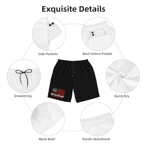 We The People 1776 Men's Quick-Dry Board Shorts 7" - Swim Trunks Summer Hawaii Beach4