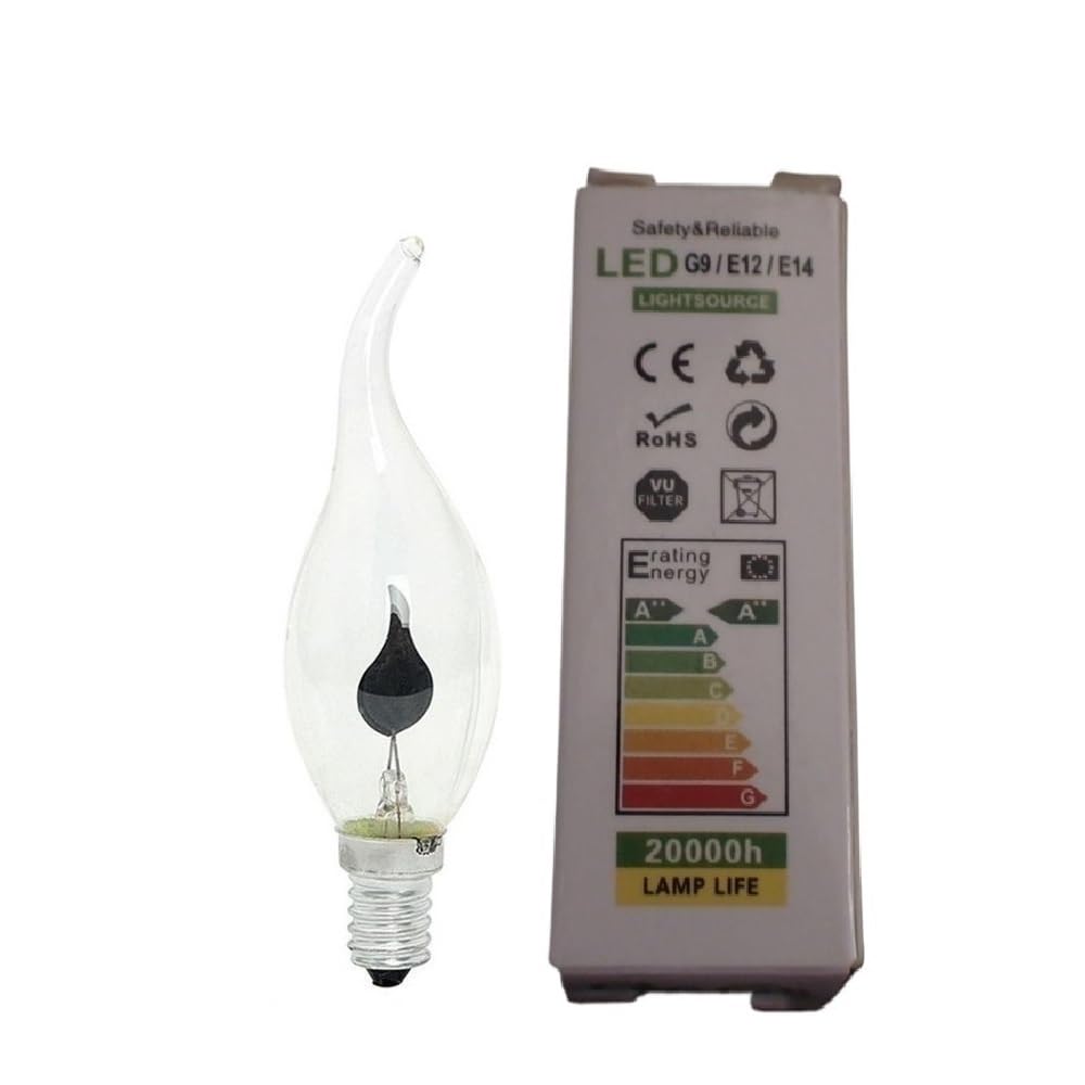 lampadine 6pcs / 10pcs AC220V Edison. PORTATO Lampadina della Candela E14 E27 LED. Lampada Effetto Fiamma 3W Home for Arredamento Illuminazione lampadine a Candela for ampolle(E27 Sharp,10 PCS)