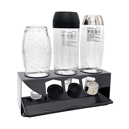 Flaschenhalter für Soda Stream Flaschen, 3er Abtropfhalter Edelstahl mit...