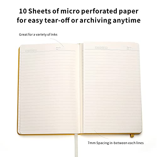 Deziliao Hardcover Notebook Journal 160 Pages, Lined Journal Notebooks For Work, 100Gsm Premium Thick Paper With Pocket, Medium 5.7"X8.4" （Yellow, Ruled） #TOP4