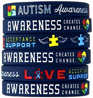 Inkstone (12-pack) Autism Awareness Bracelets - Wholesale Bulk Pack of 1 Dozen Silicone Wristbands in Adult Unisex Size…