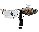 WOSIBO Deck Bird Feeder and Water Tray (1 Pack...
