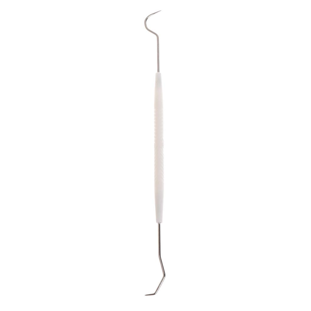 Doble para cabeza de dentista, sonda de higiene limpia, gancho de acero inoxidable, diseño ergonómico de mango para drenar, cesta de drenaje de verduras, cesta de drenaje de fregadero, cuenco