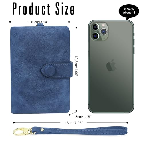 Image of CONISY Small Wristlet Wallets for Women, Leather Bifold RFID Wallet with ID Window Zipper Coin Purse | Small