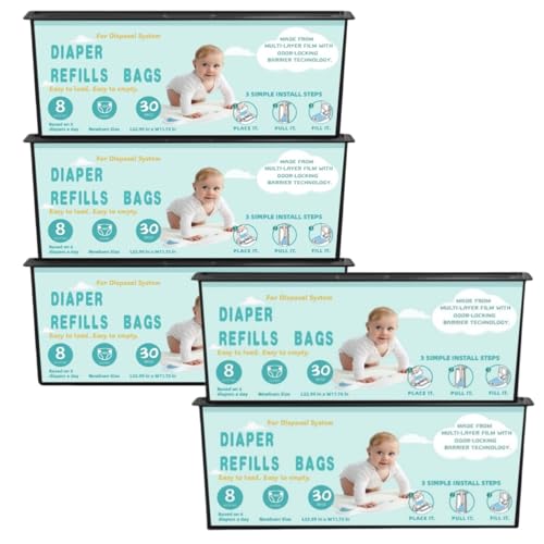 Bolsas de recambio para bote de pañales, pack de 5x30 unidades miniatura 1