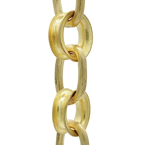 Image of RCH Hardware CH-24-AD-3 Decorative Solid Brass Chain for Hanging, Lighting-Round Welded Links (3 ft /1 Yard) (Acid Dipped)