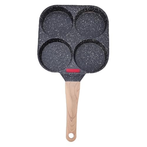 Keenso Sartén de 4 Huevos, Sartén Antiadherente de Piedra Maifan para Cocinar el Desayuno, Compatible con Todas las Estufas, Ideal para Panqueques y Crepes
