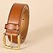 Amazon Essentials Men's Raw Edge Jeans Belt, Tan, 38