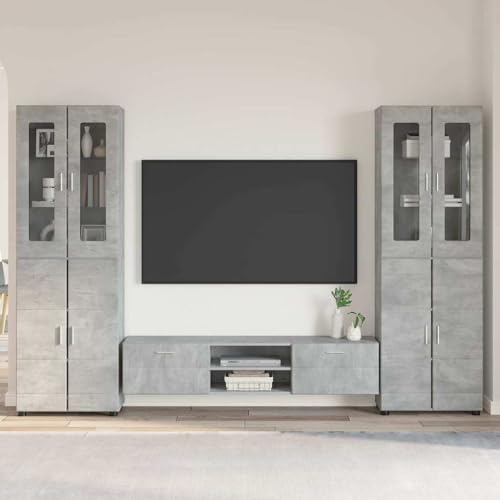 Lumanois Conjunto de Mueble de TV con cajón Gris Concreto,Mobiliario,Conjuntos de Muebles para Salones,126.56kg-3397997