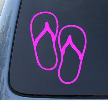 Flip Flops - Sandals - Car, Truck, Notebook, Vinyl Decal Sticker #1012 | Vinyl Color: Pink #TOP9