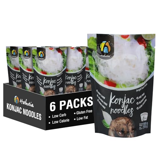 Image of Hethstia Konjac Noodles Angel Hair - 6-Pack Shirataki Noodles, Low Calorie, Low Carb, Sugar-Free, Gluten-Free, Keto and Paleo Friendly, Vegan, Healthy Konjac Pasta, 52.91 oz