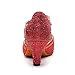 Fashion Ladies Dance Shoes Indoor Latin Tango Jazz Ballroom Dance Shoes Artificial Leather Dance Shoes Non- Slip Wear- Comfort Suitable for All Seasons (Color : Red, Size : US8/EU39/UK6)