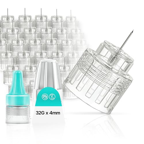 GLUCO-CARE Plus Pen Tips 32G x 4mm 100 Count Twist-On Design Flat-Base Housing ref 3022-04