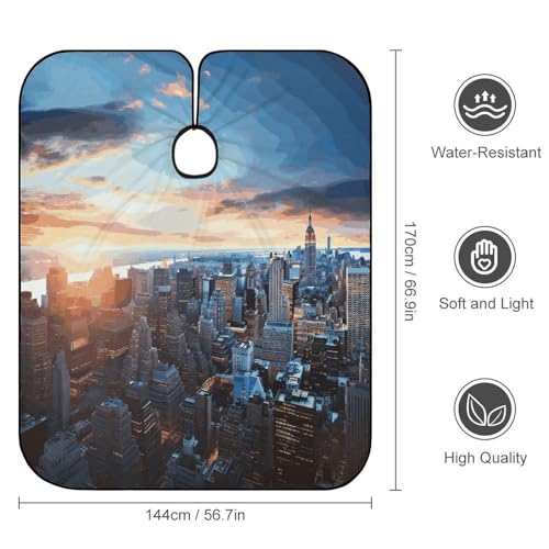 Capa para corte de cabello New York City Skyline 170x144 cm miniatura 2