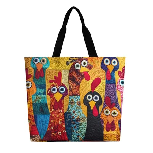 Bolso tote para mujer, bolso grande de hombro para uso diario, bolsa de compras, playa y viaje, diseño casual con estampado de pavo colorido miniatura 5