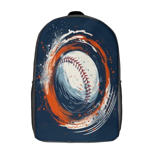 Sac à dos de baseball pour enfants et collégiens de 17 pouces avec imprimé 3D
