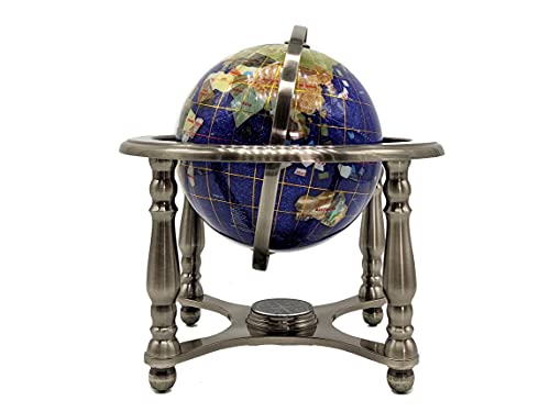 Unique Art Since 1996 150 GB CRY Gemstone Globe, Blue Crystallite Silver,150 GB BLUE CRY SILVER by Unique Art Since 1996 - Used condition - US$45.40