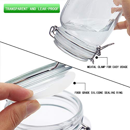 Yeboda 48Oz Food Storage Canister Glass Jars With Clamp Airtight Lids And Silicone Gaskets For Multi-Purpose Kitchen Containers - Clear Square (2 Pack) #TOP2