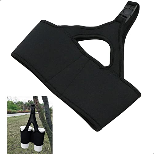duozea Porte Bouteille en Néoprène Sac - Haute Qualité Sacs D’Eau Portable avec Poignée de Transport et 2 Compartiments pour Transporter des Bouteilles Boissons Bière Sodas Sport Café, Le Noir Cover