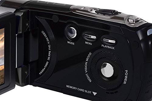 Minolta 1080P Full Hd 3" Touchscreen Camcorder With Nightvision & 16Gb Sd Card, Mn80Nv-Bk Black #TOP4