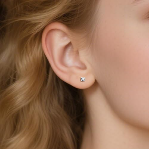 Ruifan Titanium Flat Back Lip Rings Internally Threaded Earrings Studs Nose Rings 16G Flower Clear Cubic Zirconia Tragus Cartilage Lobe Rook Helix Conch Labret Medusa Piercing Jewelry for Women Men by Ruifan - Used condition - Image 3