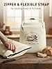 Weenkler Beeswax Bread Bag 2 Pack Reusable Linen Storage Bags with Zipper and Straps for Homemade Sourdough Loaf Breads 30 x 40 cm