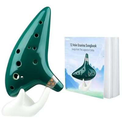 Ohuhu Ocarina 12 Agujero Ocarina de Cerámica, Leyenda de Zelda Alto C Zelda Ocarinas Instrumento con Soporte Blanco, Cuerda, Bolsa & Instrucciones Verde | Ya disponible en tu tienda friki favorita! En mundofriki.es!