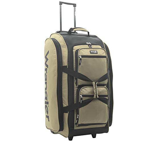 Wrangler Wesley Rolling Duffel Bag, Tannin, Large 30-Inch