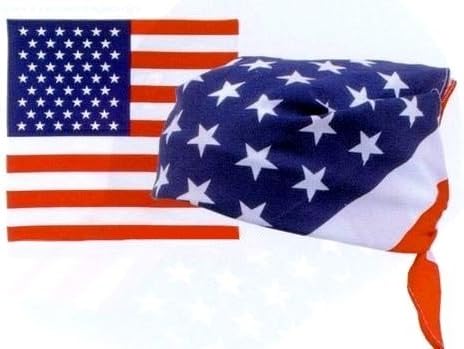 USA American Flag Bandana Scarf – 55 cm x 55 cm – Motorcycle, Biker, Country, Vintage, Fashion