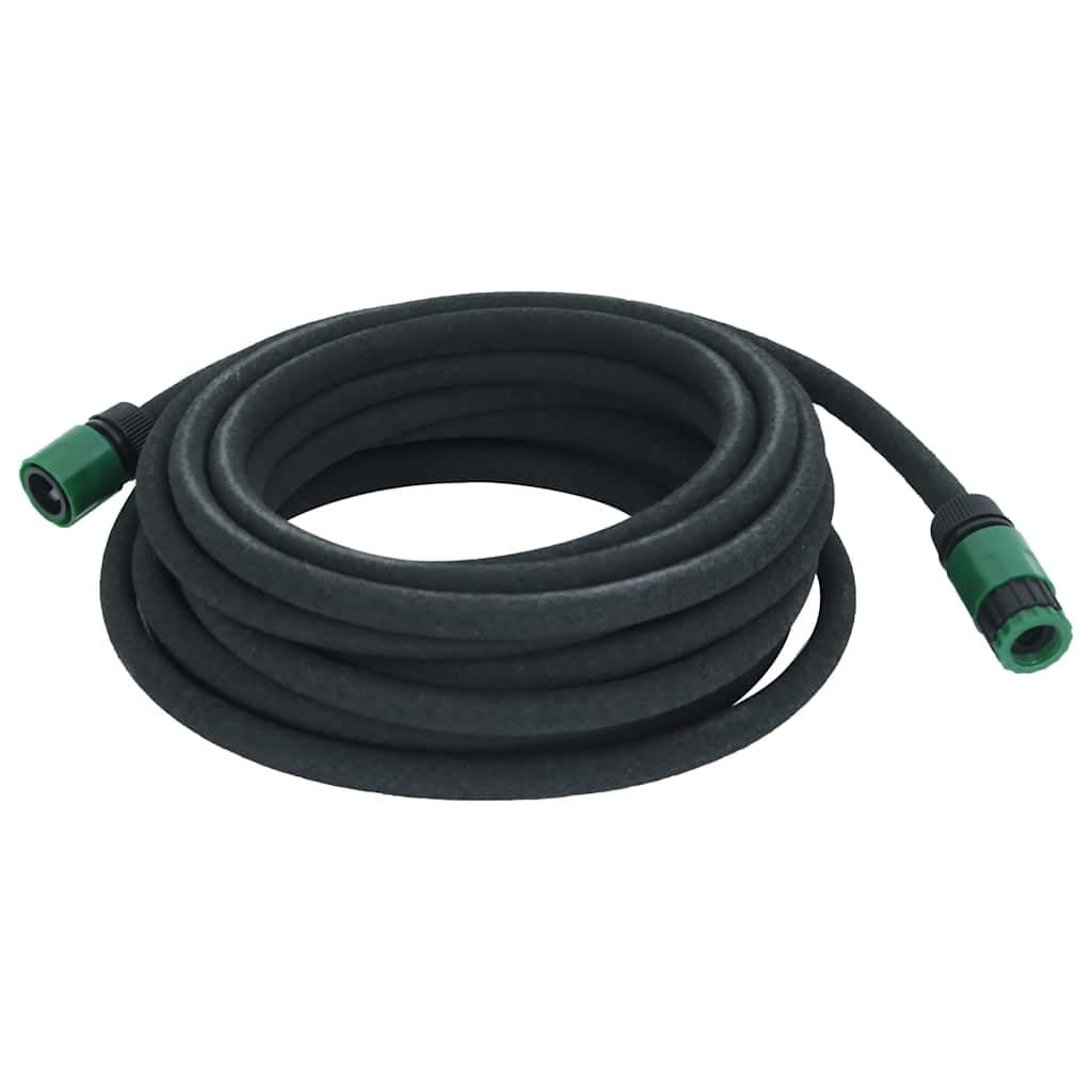 Manguera de goteo de goma negra de 10 m de 0,6 pulgadas con conector de 1 2 pulgadas, manguera de riego porosa para jardín, flores de césped, riego por goteo flexible