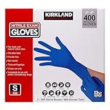 Kirkland Signature Nitrile Exam Small Gloves Multi-Purpose Latex-Free, Blue 400 Count