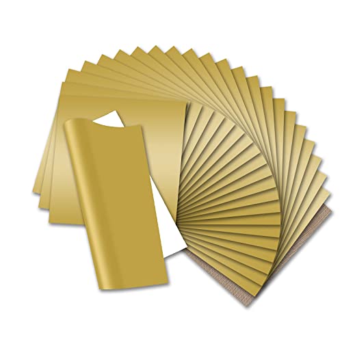 Htvront Gold Htv Heat Transfer Vinyl Bundle: 24 Pack 12"X12" Gold Iron On Vinyl Sheets For T-Shirt (1 Teflon Sheet Included), Gold Pu Htv Vinyl Easy To Cut & Weed For Heat Vinyl Design #TOP9