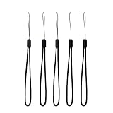 ENUODA 5 Pack Black Hand Wrist Lanyard Strap String for USB Flash Drives, Keys, Keychains