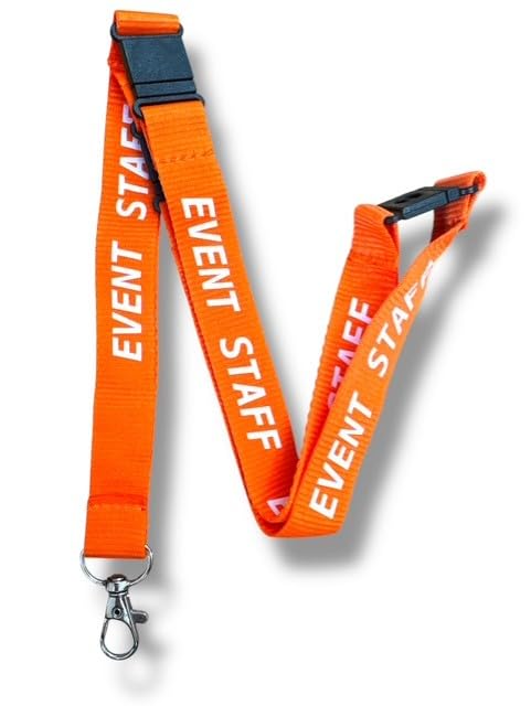 PAC Supplies Global Event Staff Lanyard With 3 Point (Triple) Safety Breakaway (10, Orange)