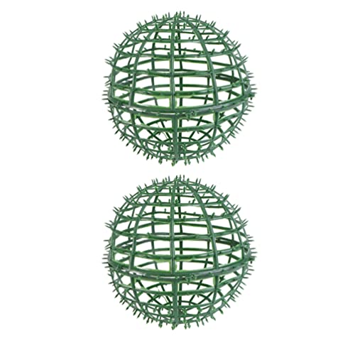 Angoily 2pcs Artificial Plant Ball Support Artificial Plant Topiary Ball Cage Plastic Plant Trelli Faux Green Ball Frame Rack Flower Shelf Holder for Garden