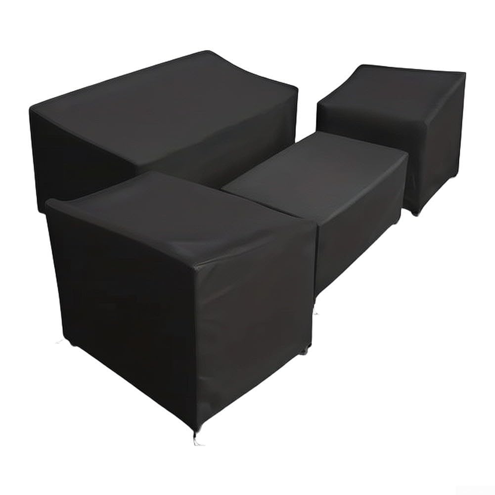 4-teilige Möbelabdeckung Wasserdicht mit Spanngurt(Black)