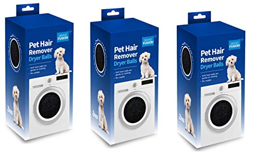 Reusable Pet Hair Removing Foam Dryer Balls 6 Pack. Rid Laundry and Clothes of Soft Debris Like Dog or Cat Fur or Strands of Lost Hair. Minimize the Need For Lint Rollers and Keep Clothes Looking New - Thumbnail 4