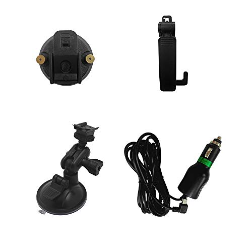 CammPro Body Worn Camera Accessories Bundle Kit, Screw Clip+Car Charger+Suction Cup Mount+Shoulder Clip (for M831 & I826)