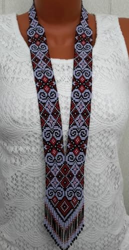 Collier Gerdan ukrainien spirale diamants perles rocaille LK_UKRN_0701 - 3