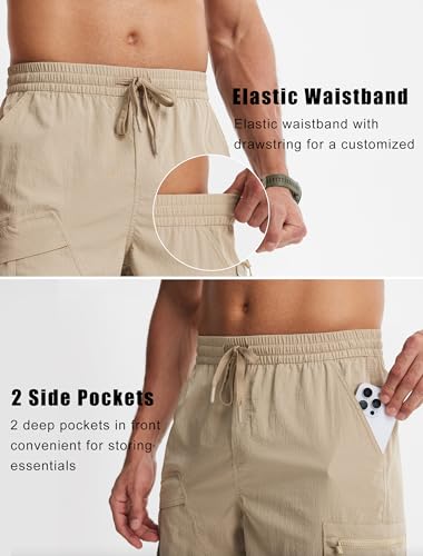 Image of Libin Men's Shorts Casual All Day Comfy Quick Dry Lightweight Cargo Hiking Shorts Breathable Outdoor Sports Travel