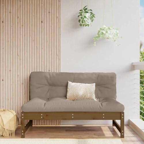 Homgoday Sofá Central de jardín Madera Maciza Pino marrón Miel 120x80 cm, Sofá Central Jardín, Muebles de Exterior, Sillón Asiento Silla Sala de Estar Salón Terraza Patio Exterior Balcón