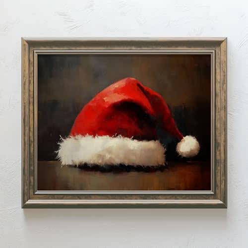 Santa Hat Print, Santa Hat Print, Vintage Santa Wall Decor